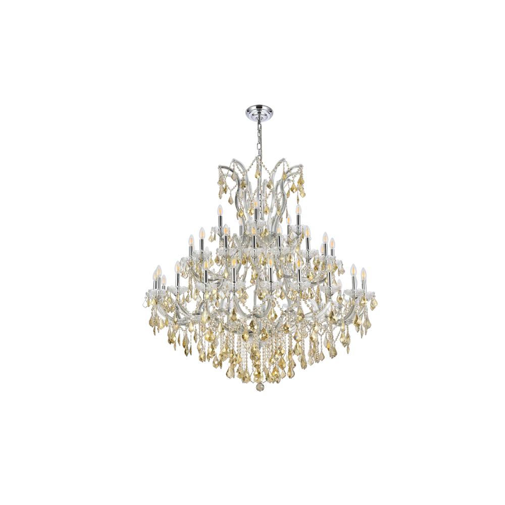 Maria Theresa 41 Light Chrome Chandelier Golden Teak (Smoky) Royal Cut Crystal. Picture 6