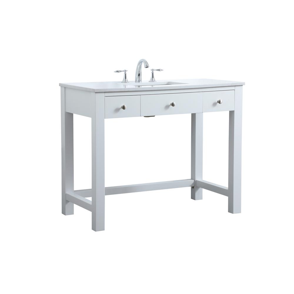 42 Inch Ada Compliant Bathroom Vanity In White. Picture 7