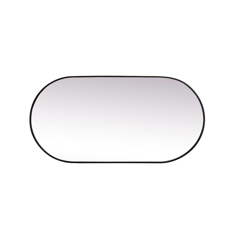 Metal Frame Oval Mirror 30X60 Inch In Black. Picture 8