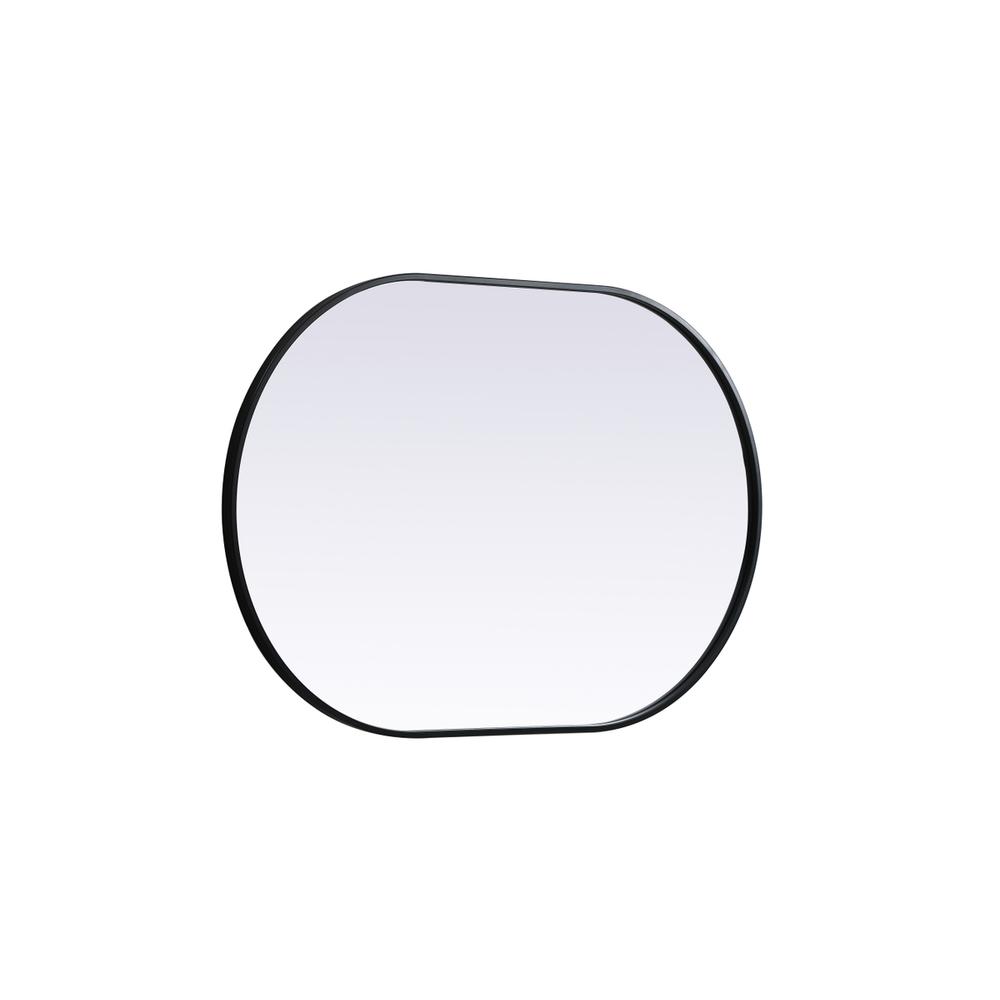 Metal Frame Oval Mirror 27X40 Inch In Black. Picture 9