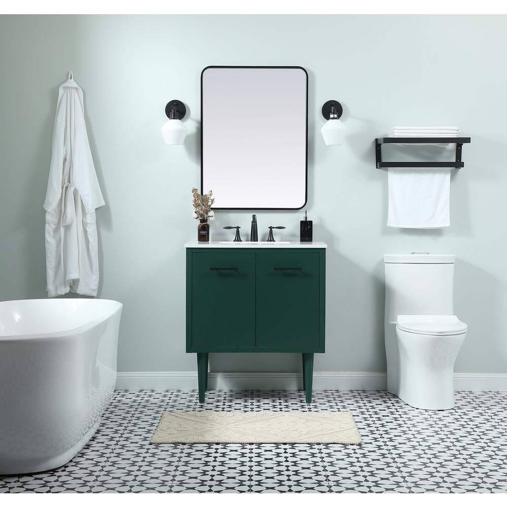 30 Inch Single Bathroom Vanity In Green. Picture 4