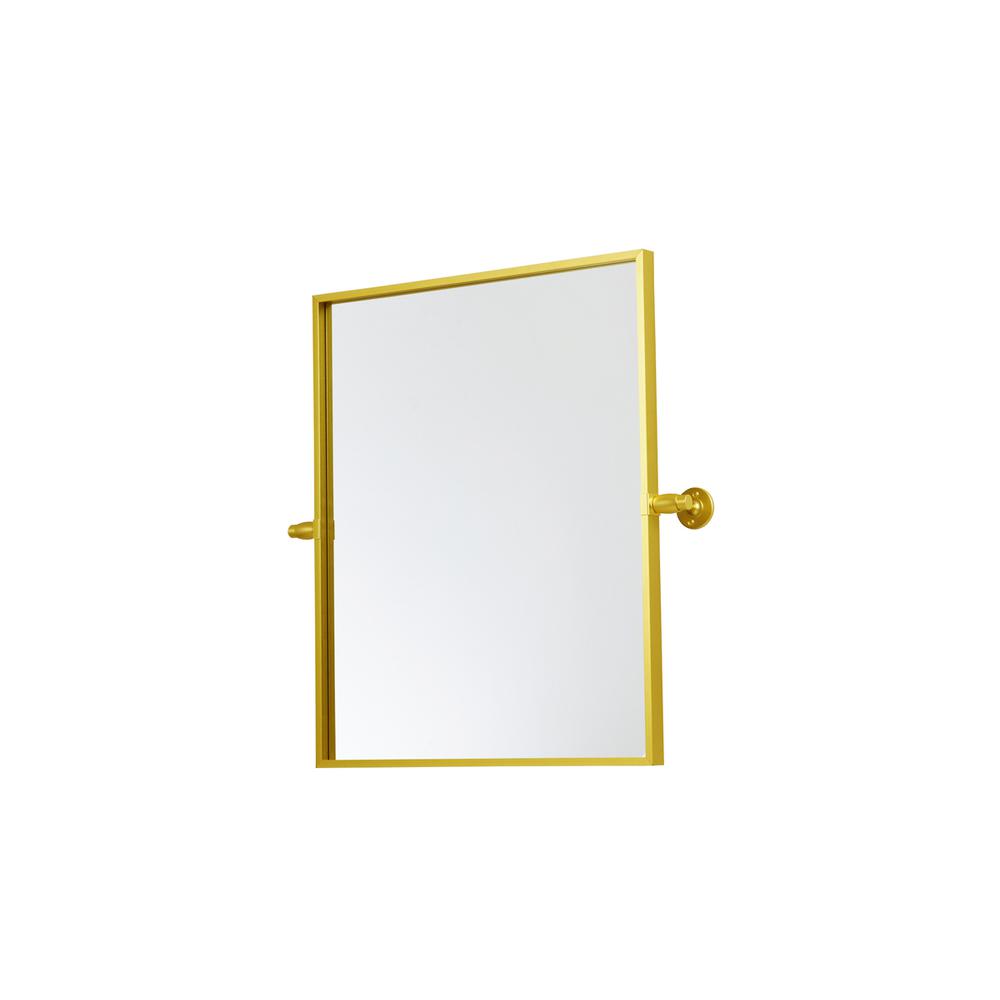 Rectangle Pivot Mirror 24X20 Inch In Gold. Picture 4