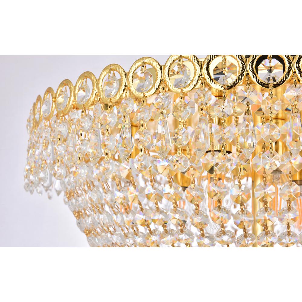 Century 9 Light Gold Flush Mount Clear Royal Cut Crystal. Picture 4