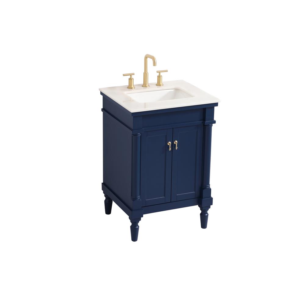 24 Inch Single Bathroom Vanity In Blue. Picture 8