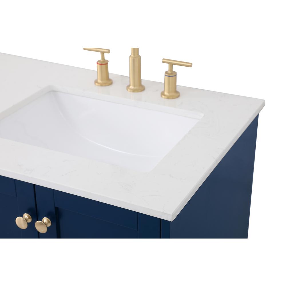 60 Inch Double Bathroom Vanity In Blue. Picture 9