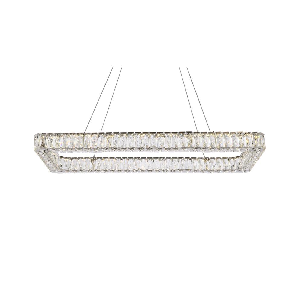 Monroe 42 Inch Led Single Rectangle Pendant In Chrome. Picture 2