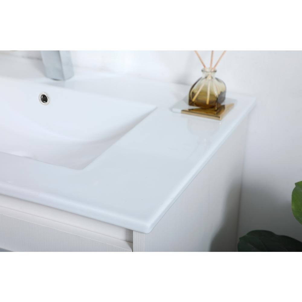 30 Inch  Single Bathroom Floating Vanity In White. Picture 4