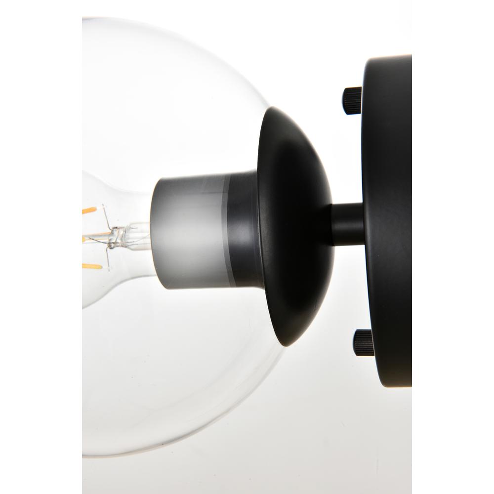 Rogelio 1 Light Black And Clear Bath Sconce. Picture 5