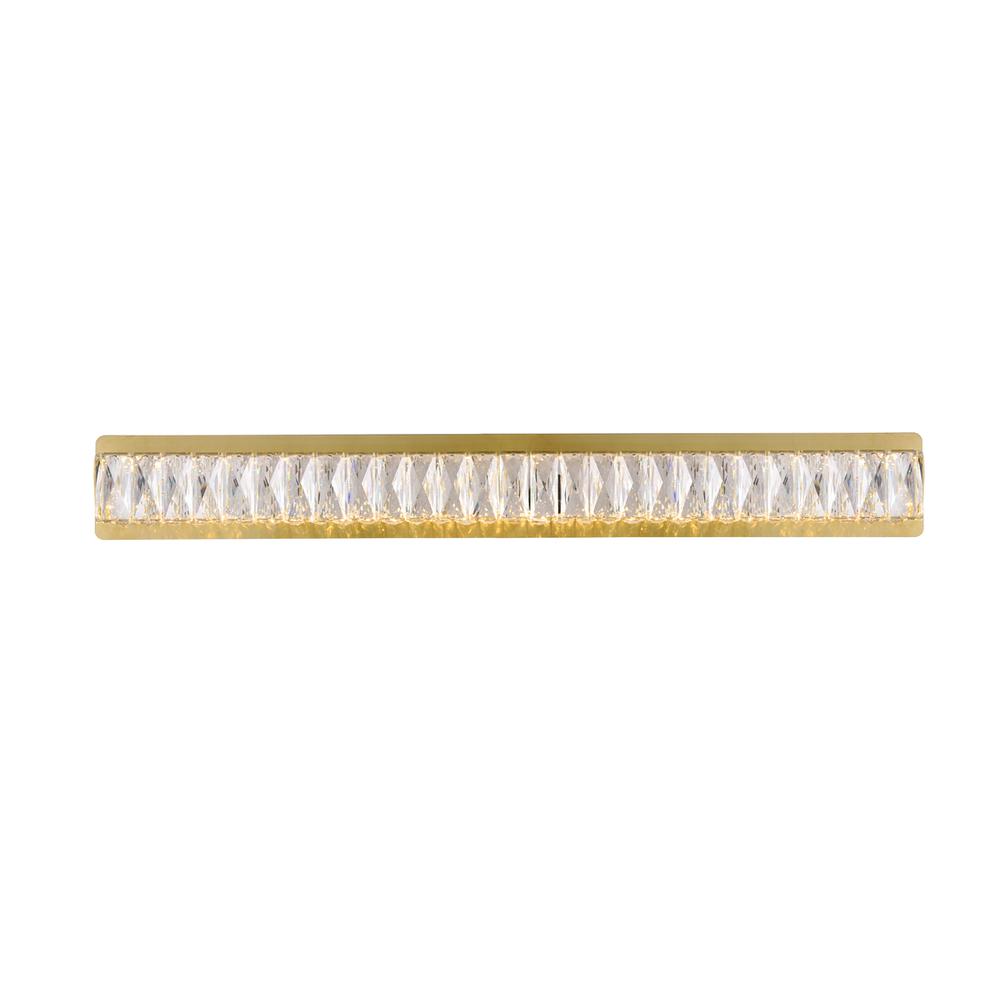 Monroe Integrated Led Chip Light Gold Wall Sconce Clear Royal Cut Crystal. Picture 1