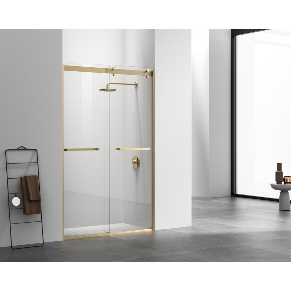 Frameless Shower Door 48 X 76 Brushed Gold. Picture 3