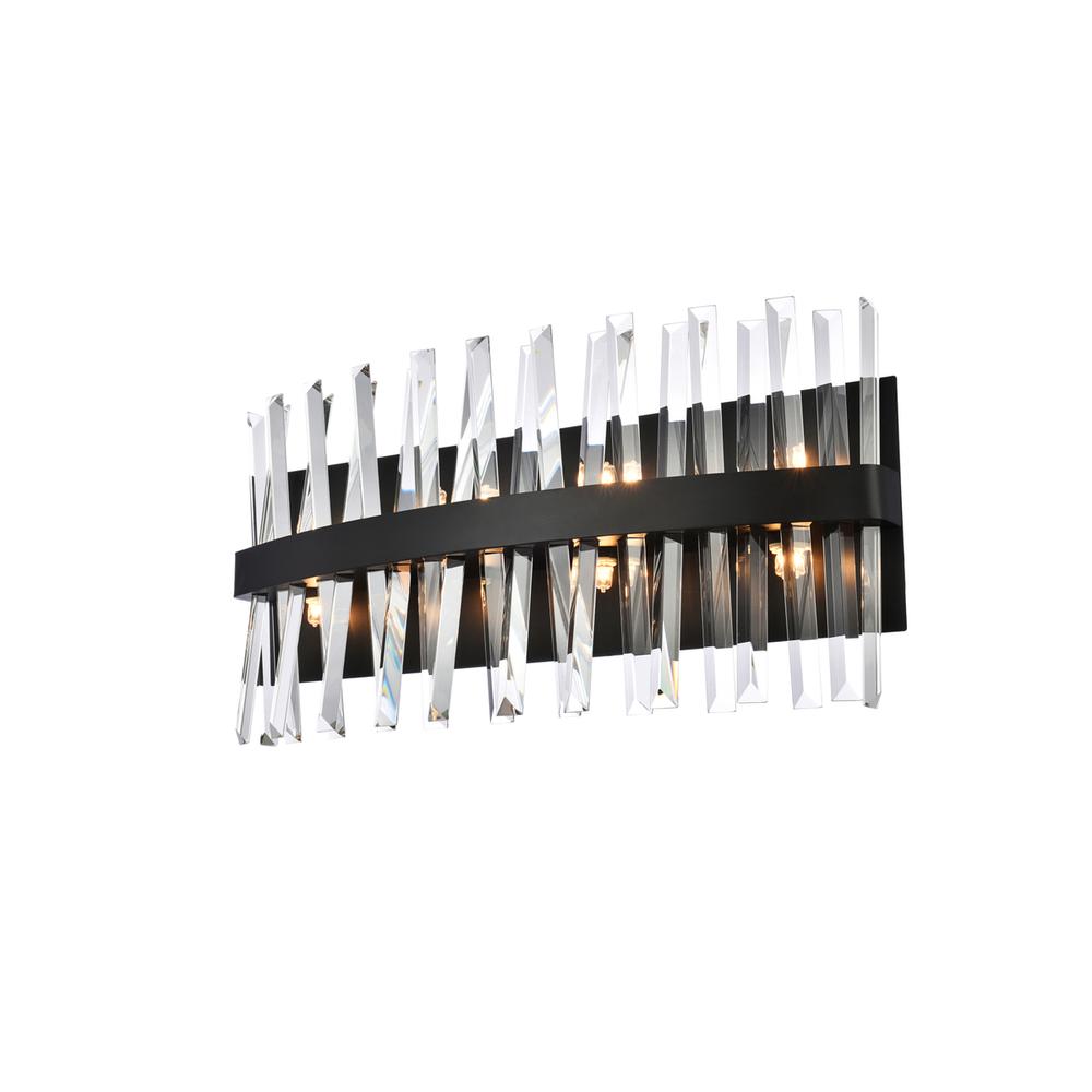 Serephina 24 Inch Crystal Bath Sconce In Black. Picture 2