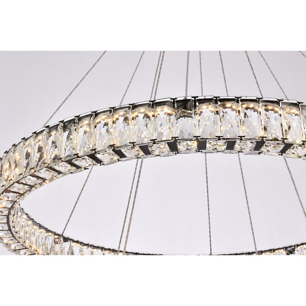 Monroe 36 Inch Led Double Ring Chandelier In Black. Picture 4