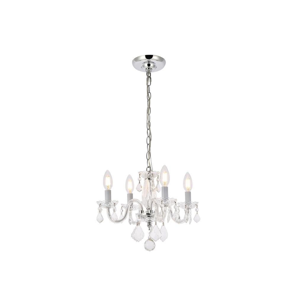 Rococo 4 Light Chrome Pendant Clear Royal Cut Crystal. Picture 6