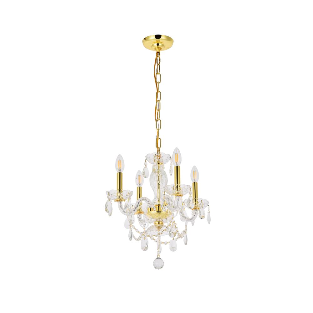Princeton 4 Light Gold Pendant Clear Royal Cut Crystal. Picture 6