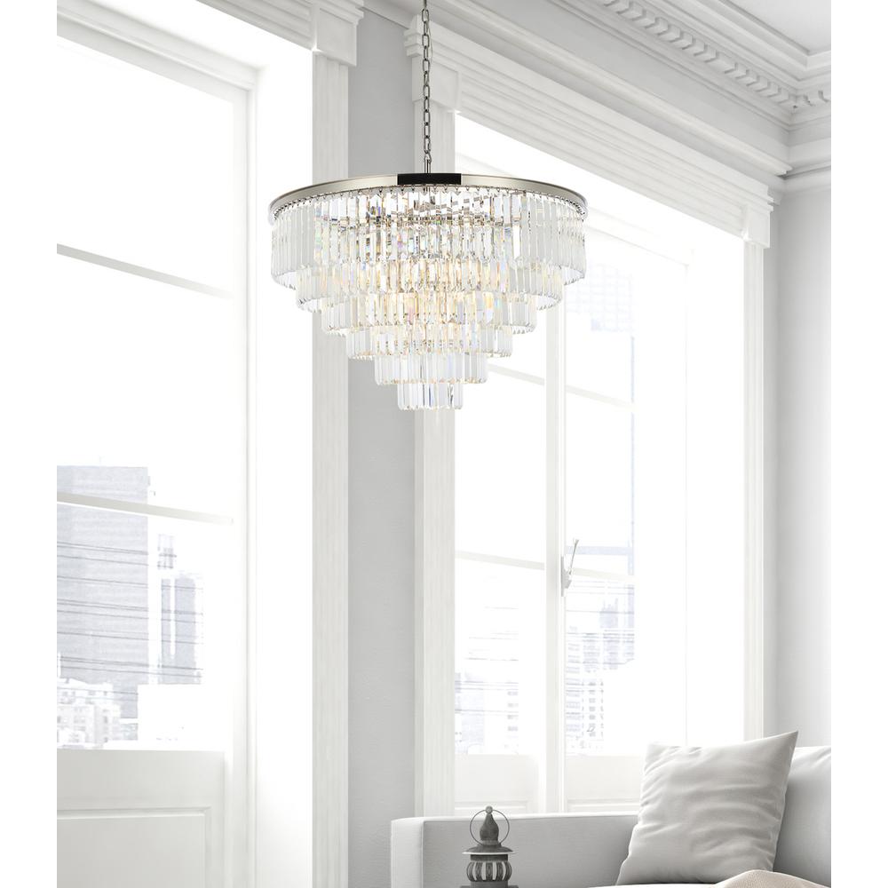 Sydney 33 Light Polished Nickel Chandelier Clear Royal Cut Crystal. Picture 8