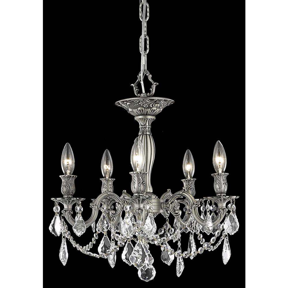 Rosalia 5 Light Pewter Flush Mount Clear Royal Cut Crystal. Picture 1