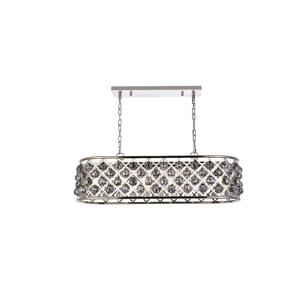 Madison 6 Light Polished Nickel Chandelier Silver Shade (Grey) Royal Cut Crystal. Picture 1