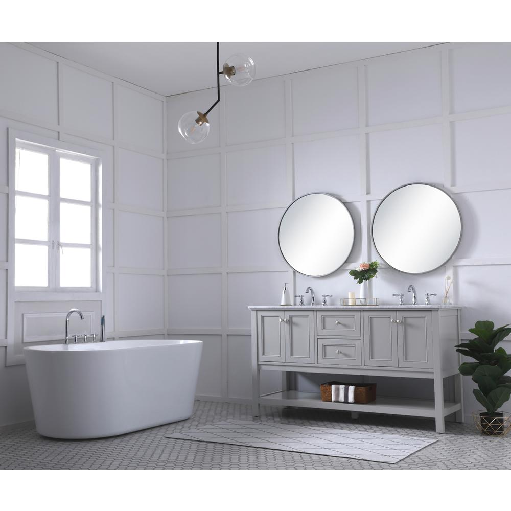 60 In. Double Sink Bathroom Vanity Set In Grey. Picture 10