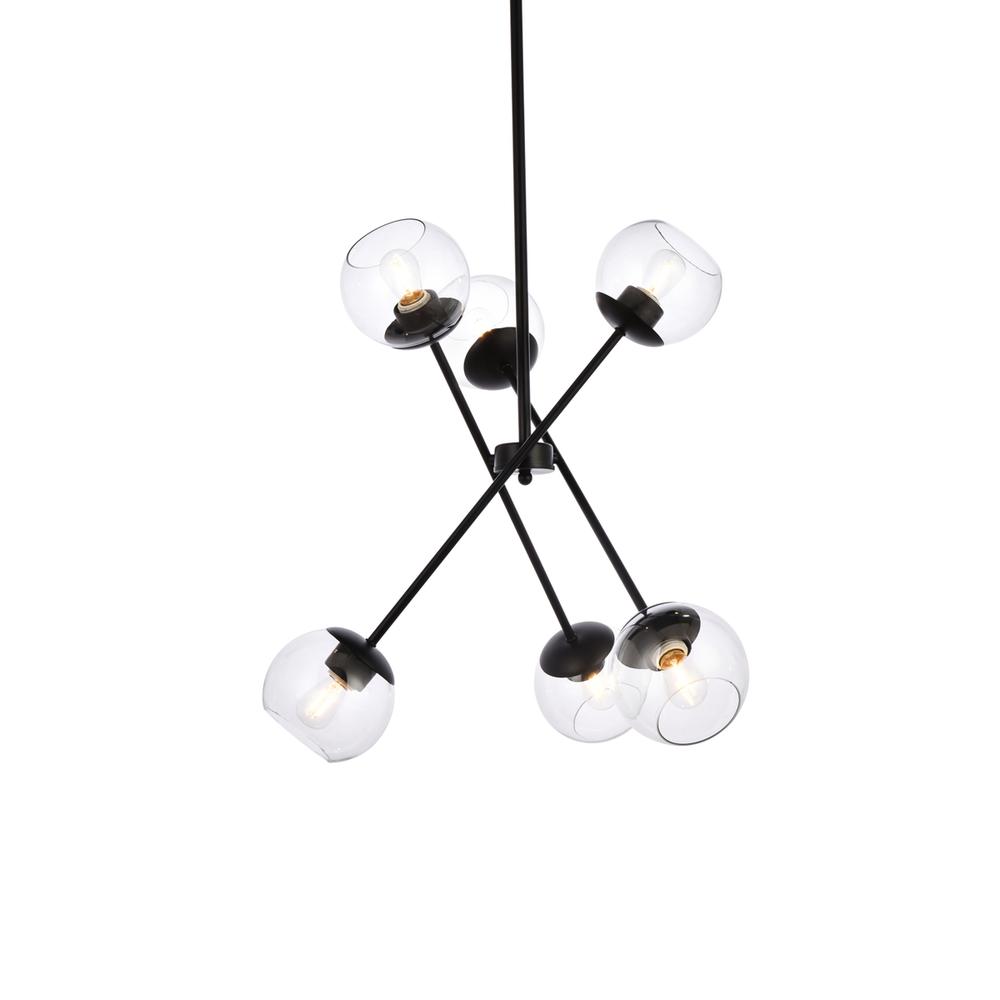 Axl 24 Inch Pendant In Black With Clear Shade. Picture 2