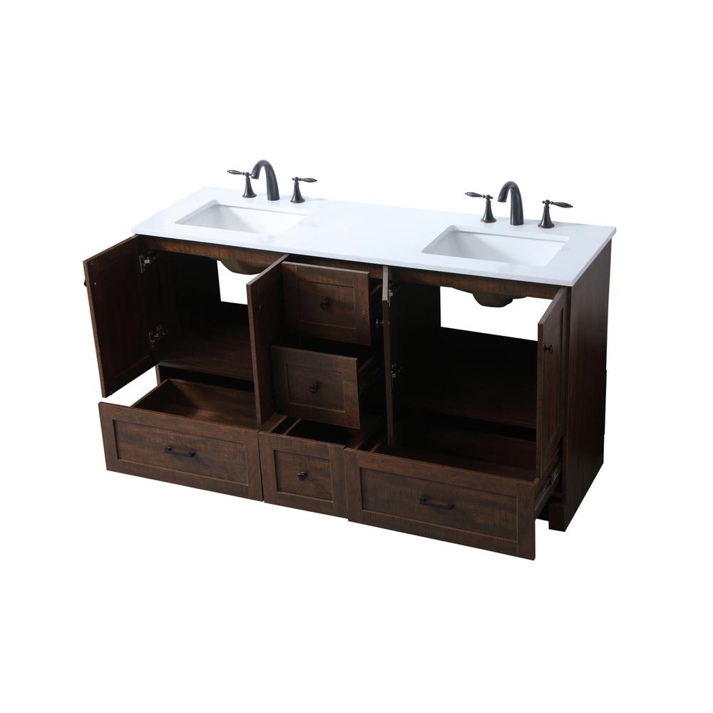 60 Inch Double Bathroom Vanity In Expresso. Picture 9