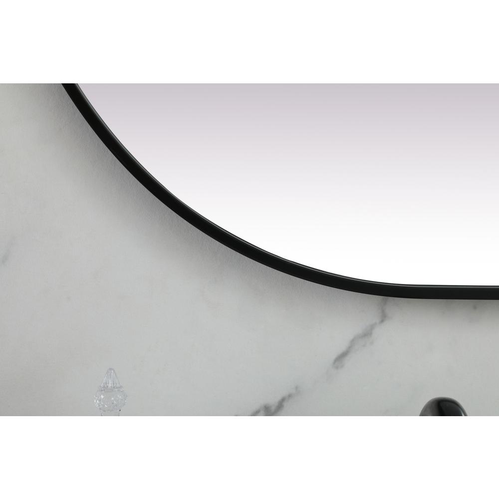 Metal Frame Oval Mirror 30X72 Inch In Black. Picture 5