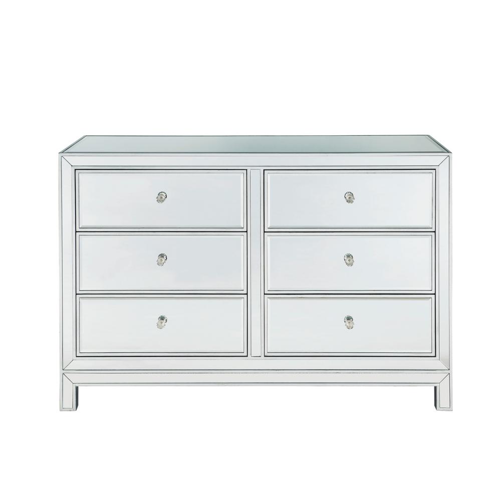 Dresser 6 Drawers 48In. W X 18In. Din. X 32In. H In Antique Silver Paint. Picture 1