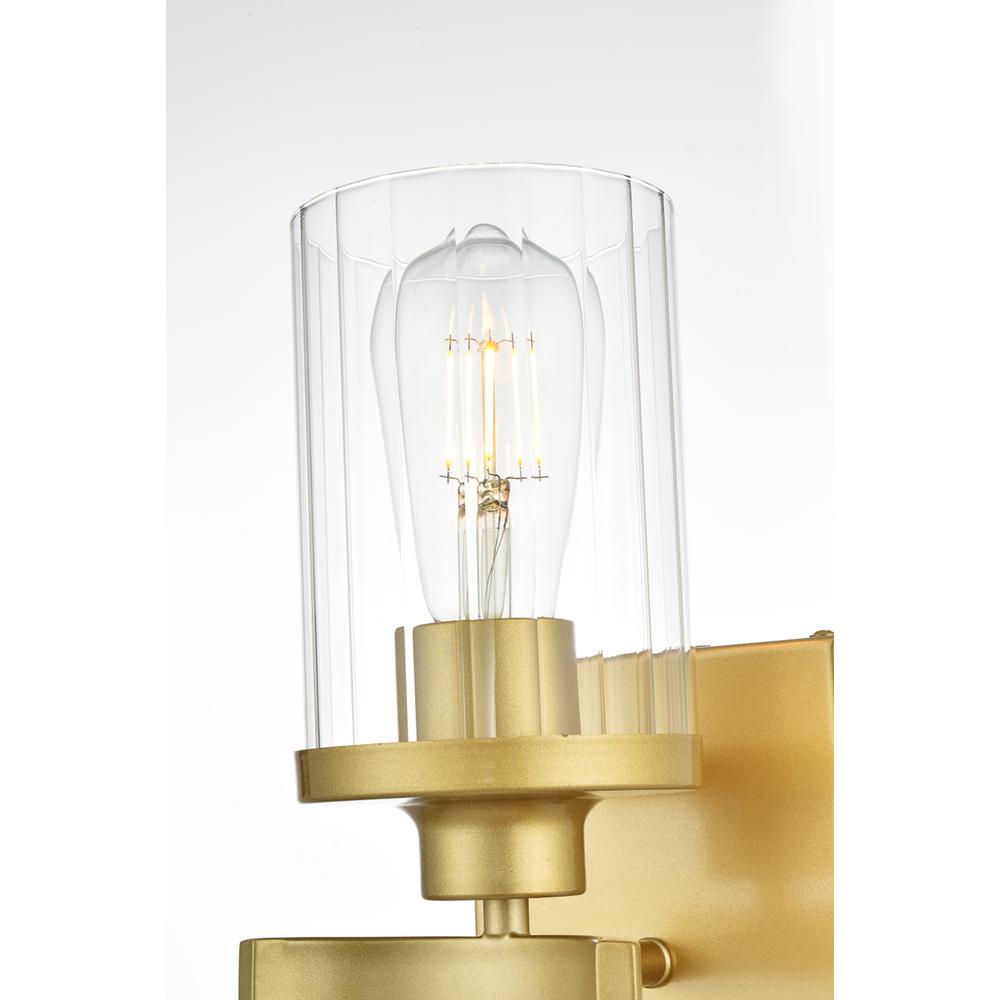 Saanvi 1 Light Brass And Clear Bath Sconce. Picture 3