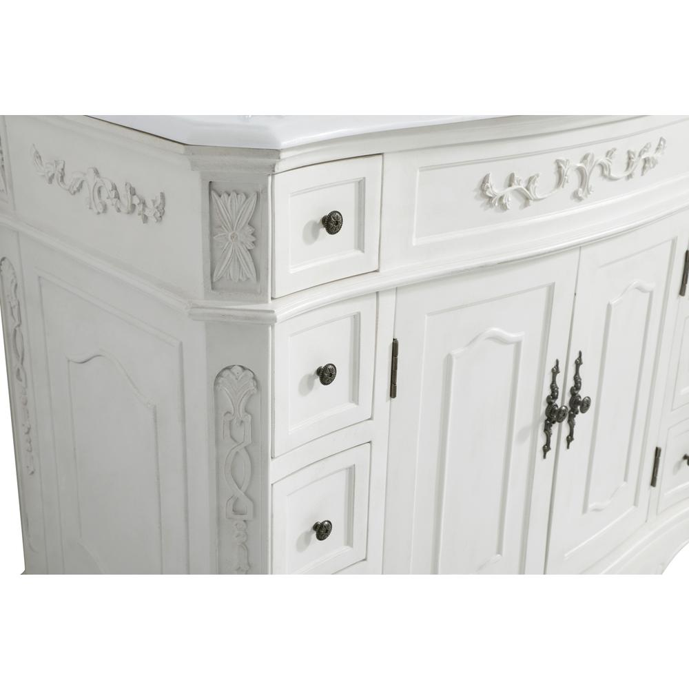42 Inch Single Bathroom Vanity In Antique White. Picture 12