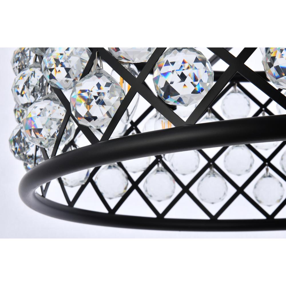Madison 6 Light Matte Black Chandelier Clear Royal Cut Crystal. Picture 3