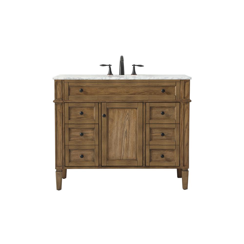 42 Inch Single Bathroom Vanity In Driftwood. Picture 1