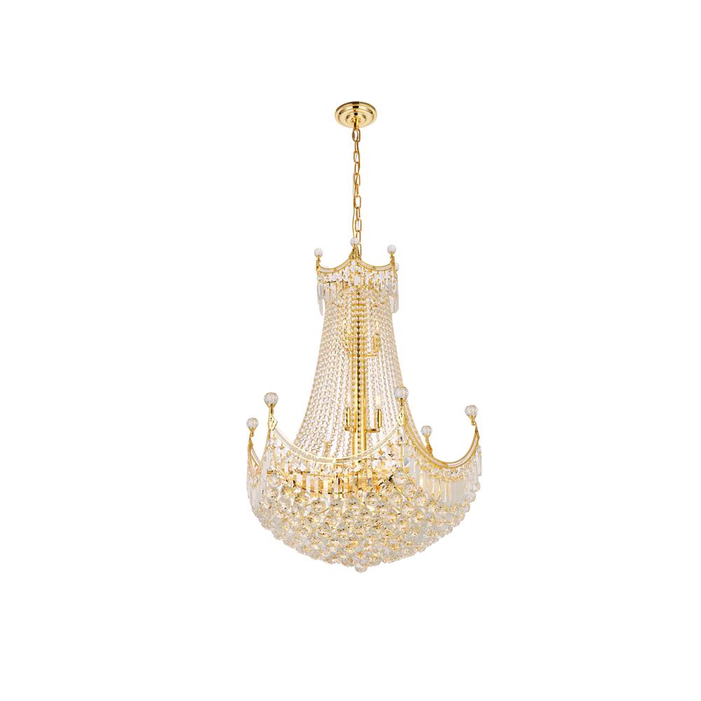 Corona 24 Light Gold Chandelier Clear Royal Cut Crystal. Picture 6