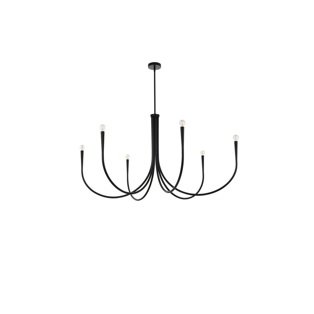 Layne 50 Inch Chandelier In Black. Picture 6