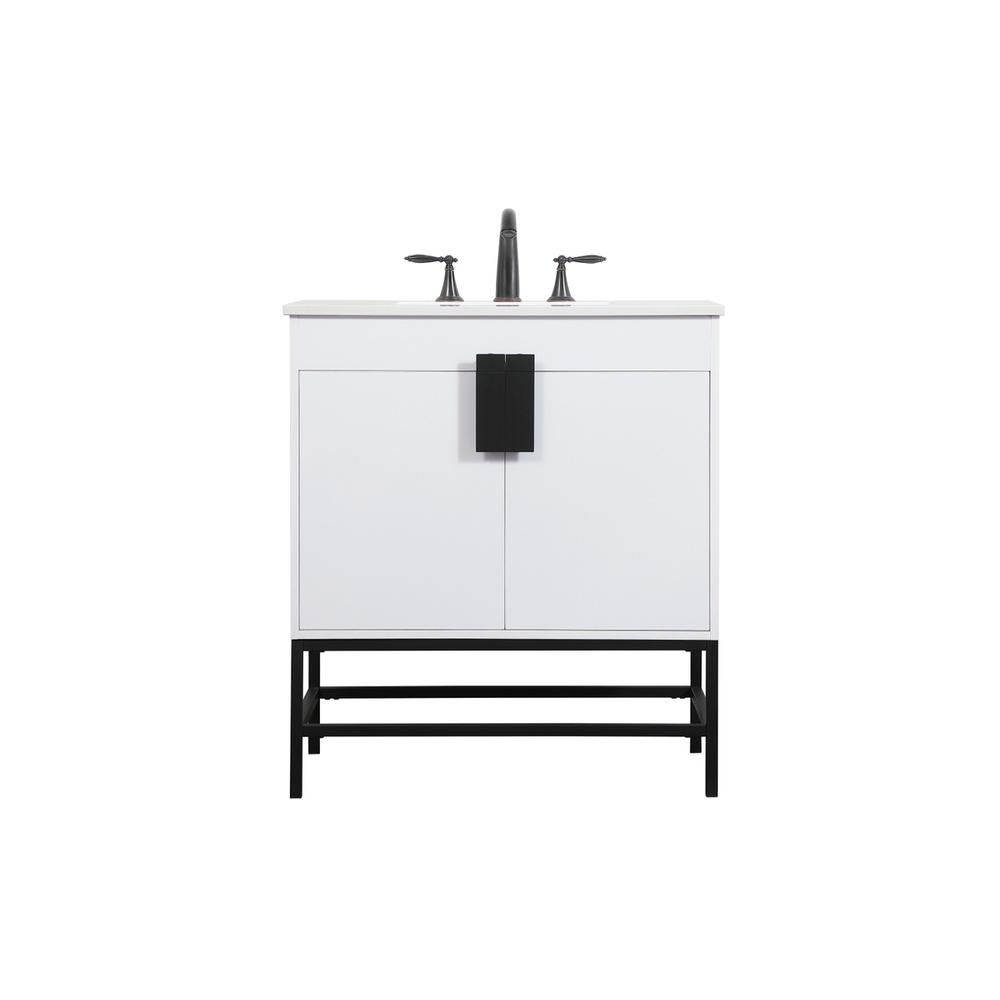 30 Inch Single Bathroom Vanity In White. Picture 1