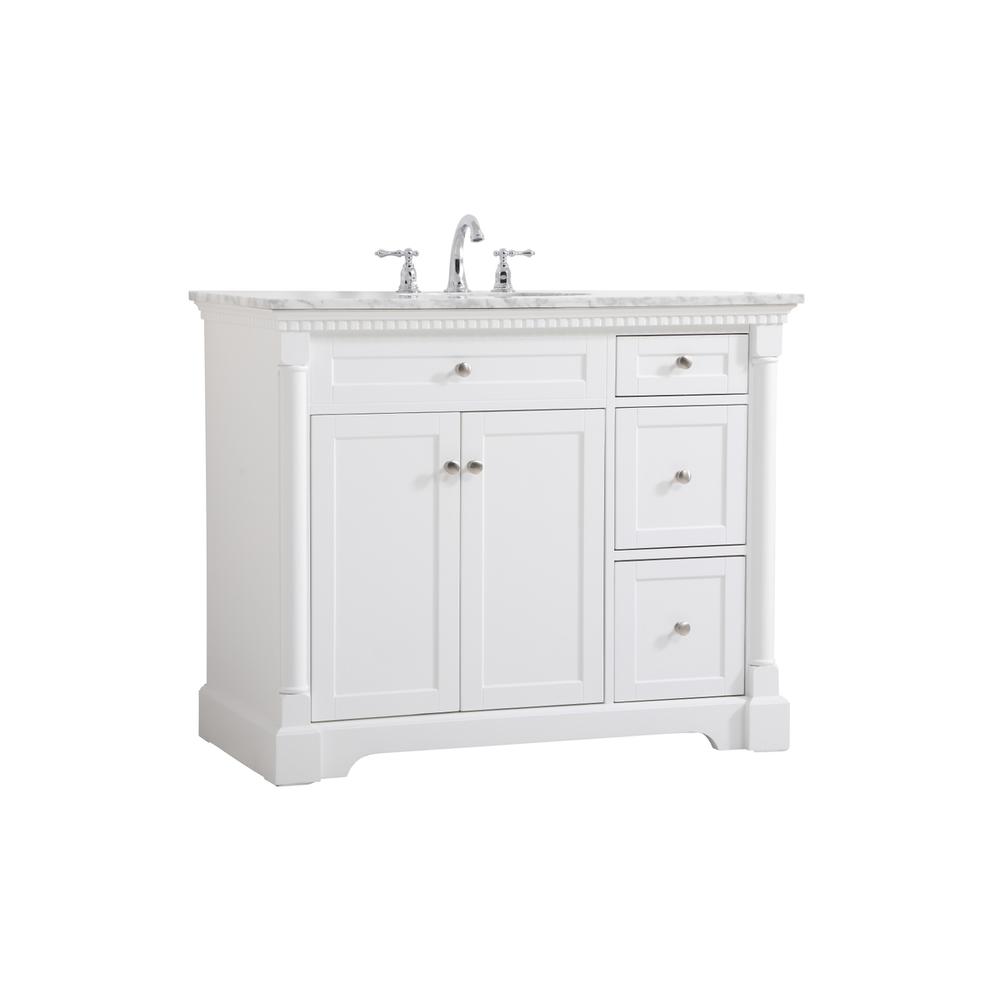 42 Inch Single Bathroom Vanity In  White. Picture 7