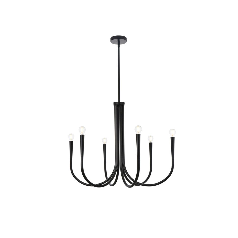 Layne 30 Inch Chandelier In Black. Picture 1
