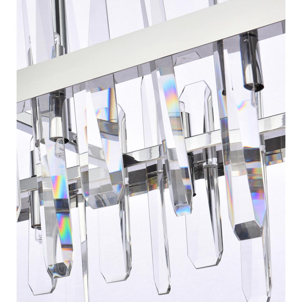 Serena 42 Inch Crystal Rectangle Chandelier In Chrome. Picture 5