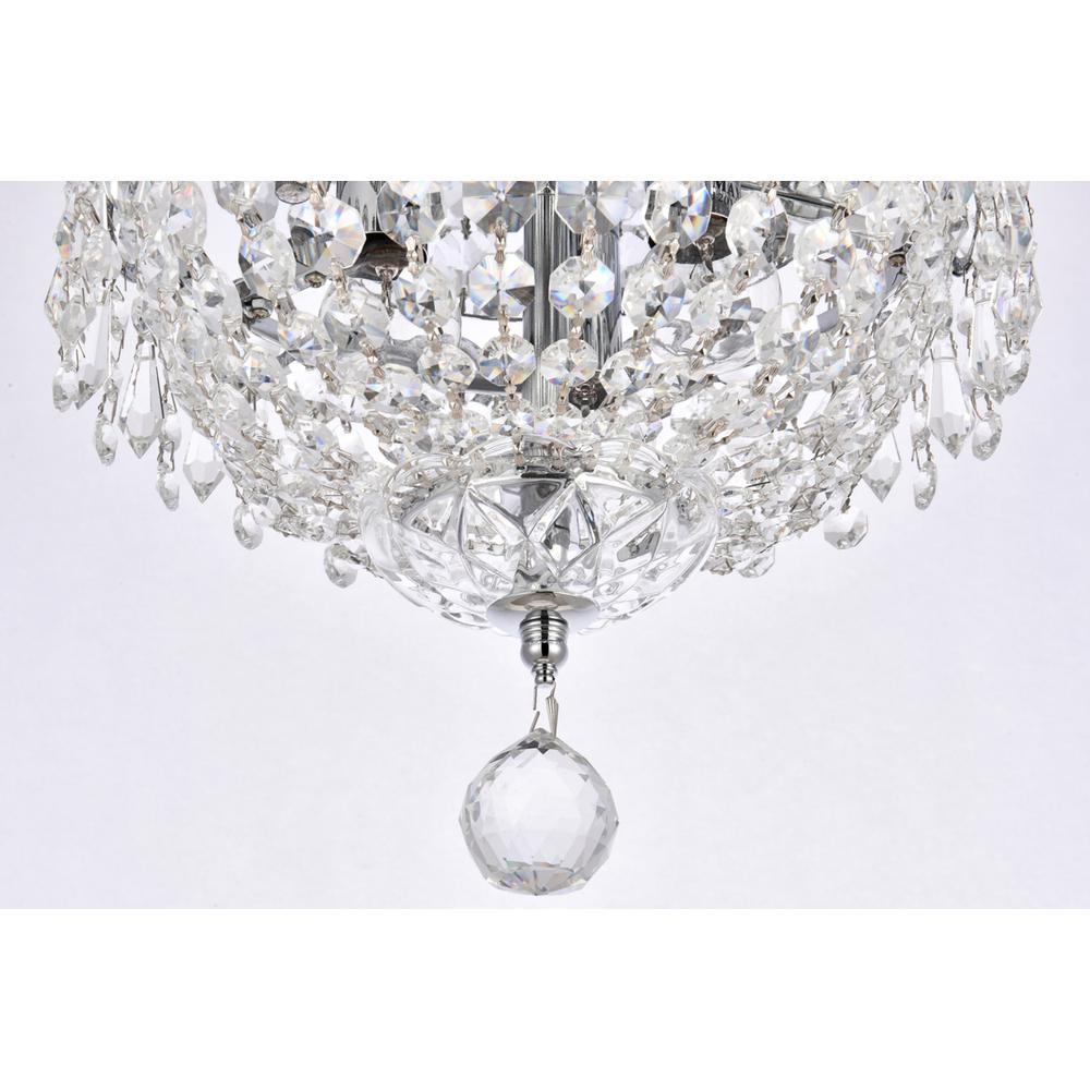 Century 3 Light Chrome Flush Mount Clear Royal Cut Crystal. Picture 3