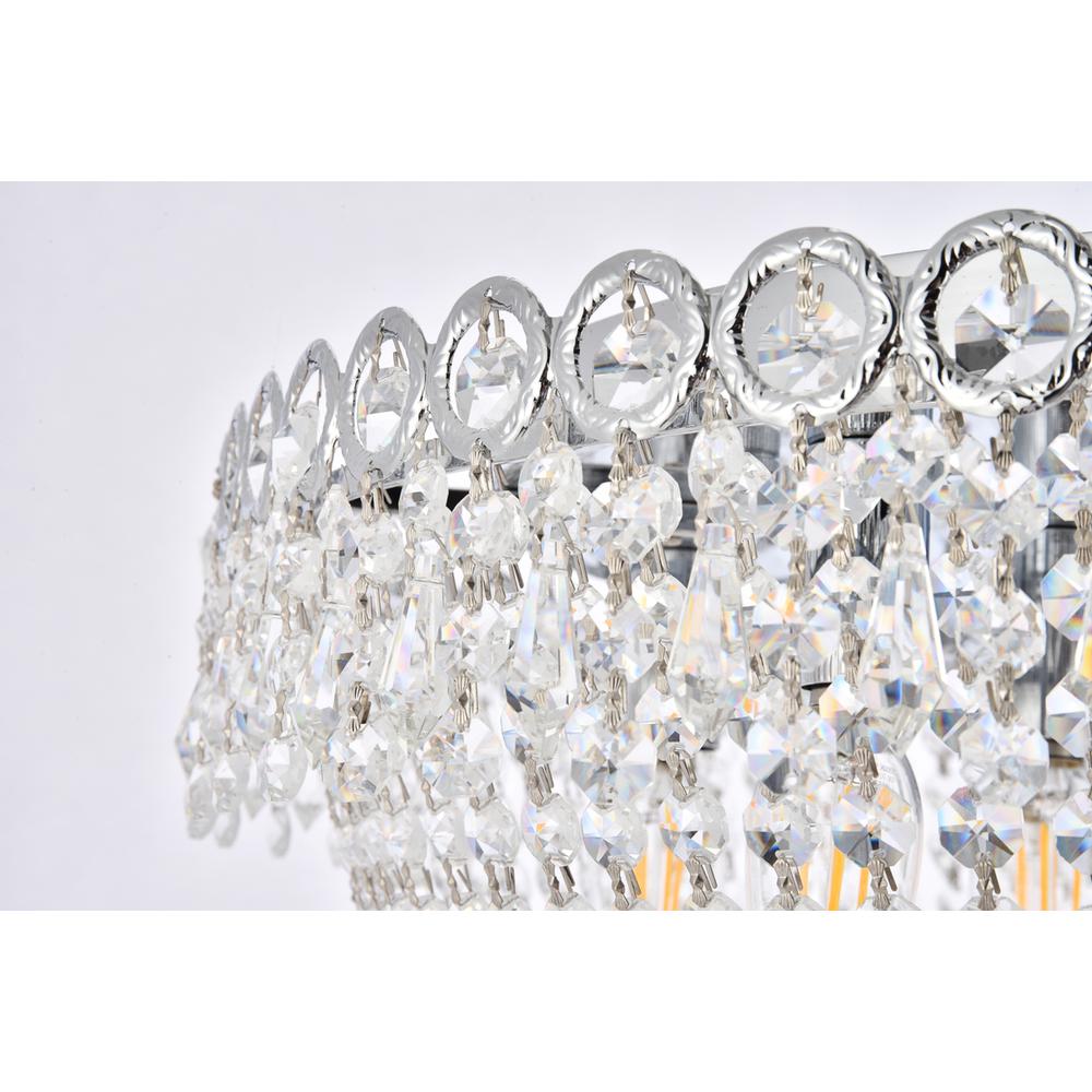 Century 9 Light Chrome Flush Mount Clear Royal Cut Crystal. Picture 5