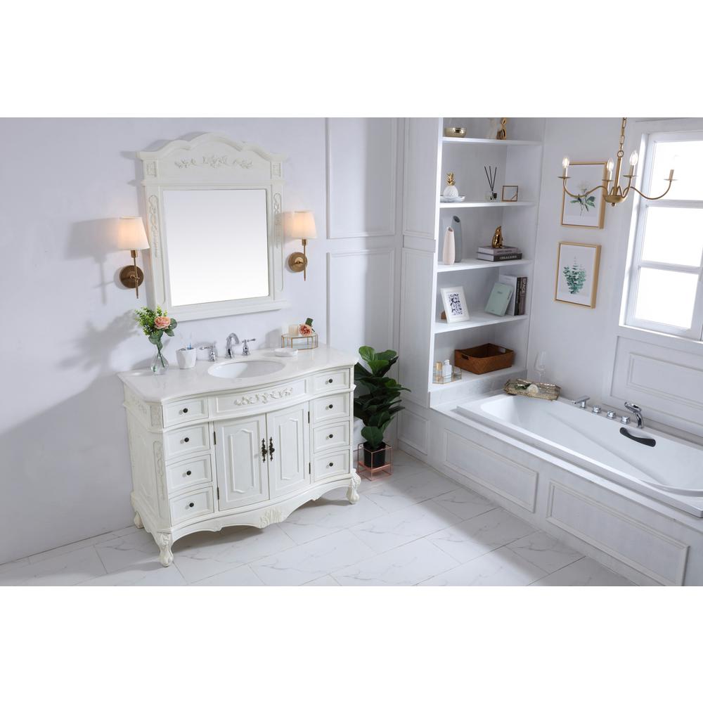 48 Inch Single Bathroom Vanity In Antique White. Picture 12