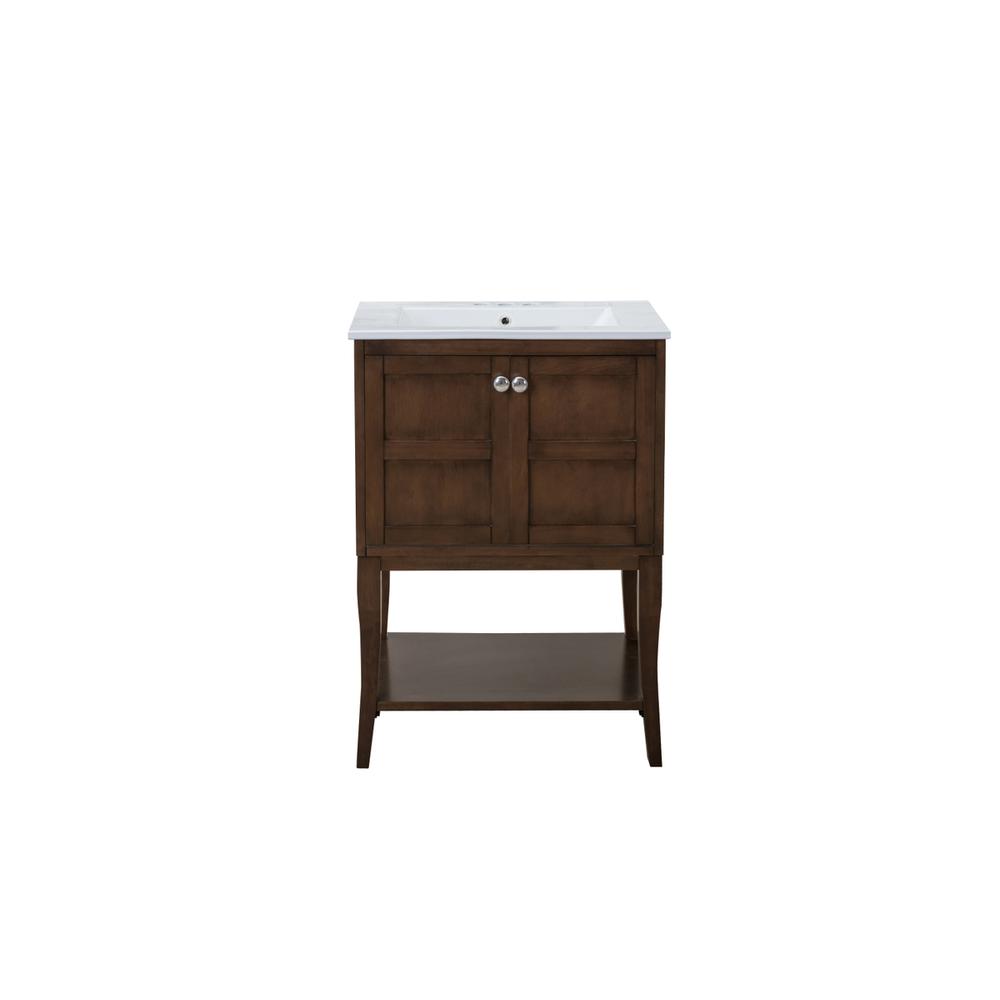2 Doors Cabinet 24 In. X 18 In. X 34 In. In Antique Coffee. Picture 1