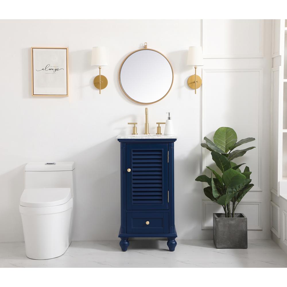 19 Inch Single Bathroom Vanity In Blue. Picture 4