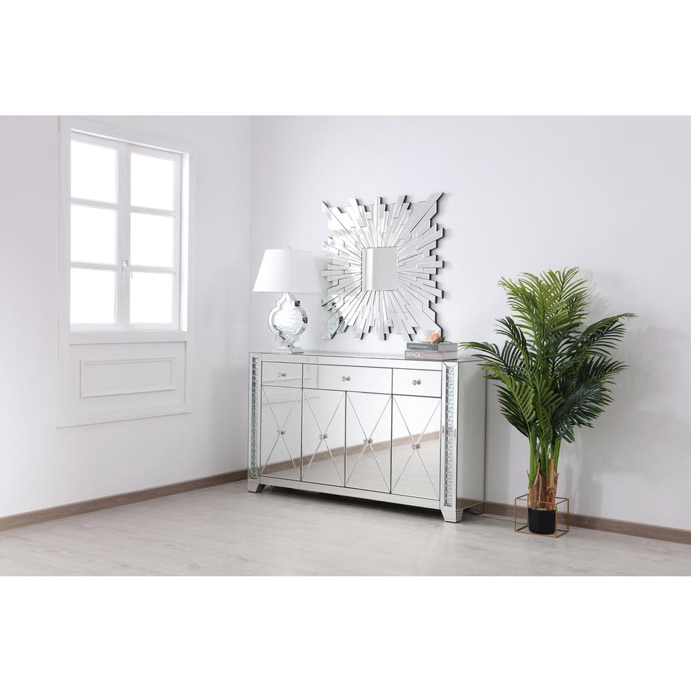 60 In Clear Crystal Mirrored Credenza. Picture 4