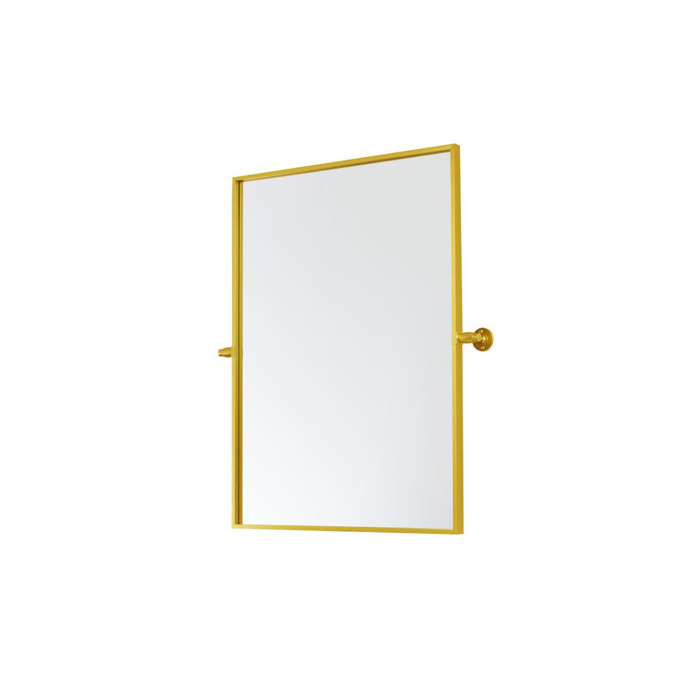 Rectangle Pivot Mirror 24X32 Inch In Gold. Picture 4
