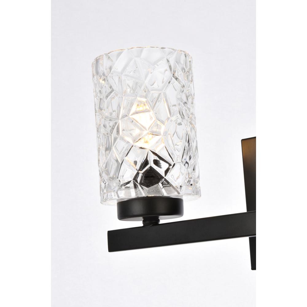 Cassie 2 Lights Bath Sconce In Black With Clear Shade. Picture 4