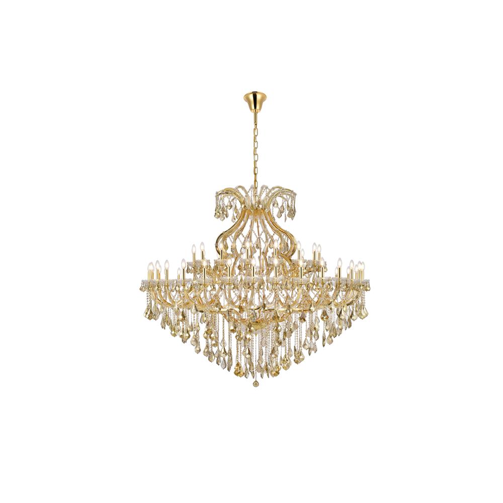 Maria Theresa 49 Light Gold Chandelier Golden Teak (Smoky) Royal Cut Crystal. Picture 1