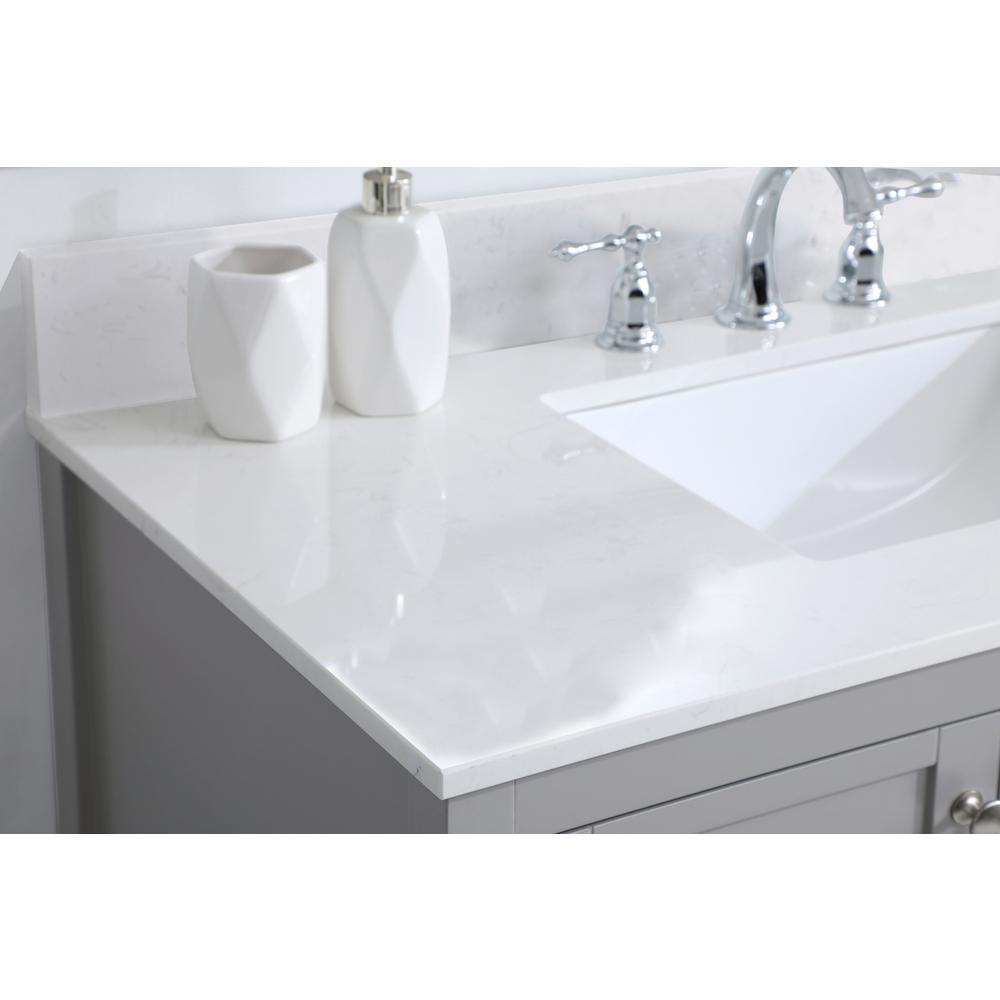 42 Inch Single Bathroom Vanity In Gray With Backsplash. Picture 5