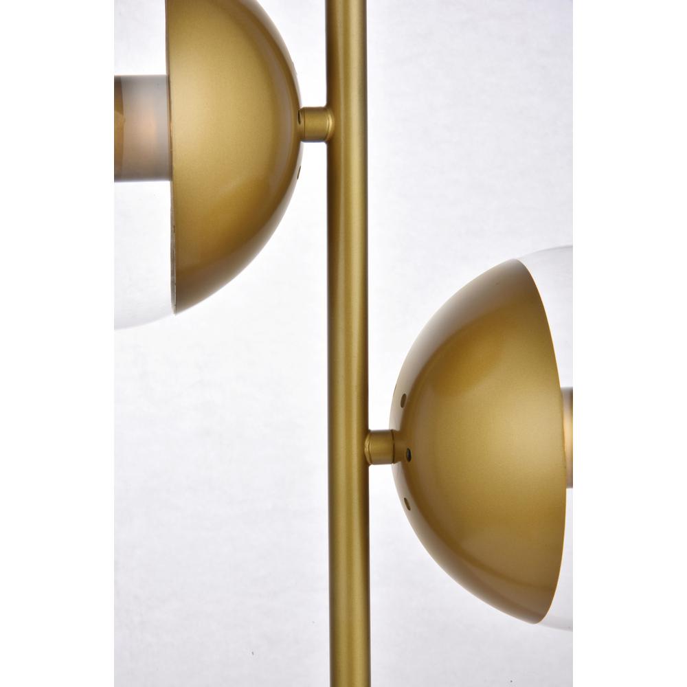 Eclipse 2 Lights Brass Table Lamp With Clear Glass. Picture 5