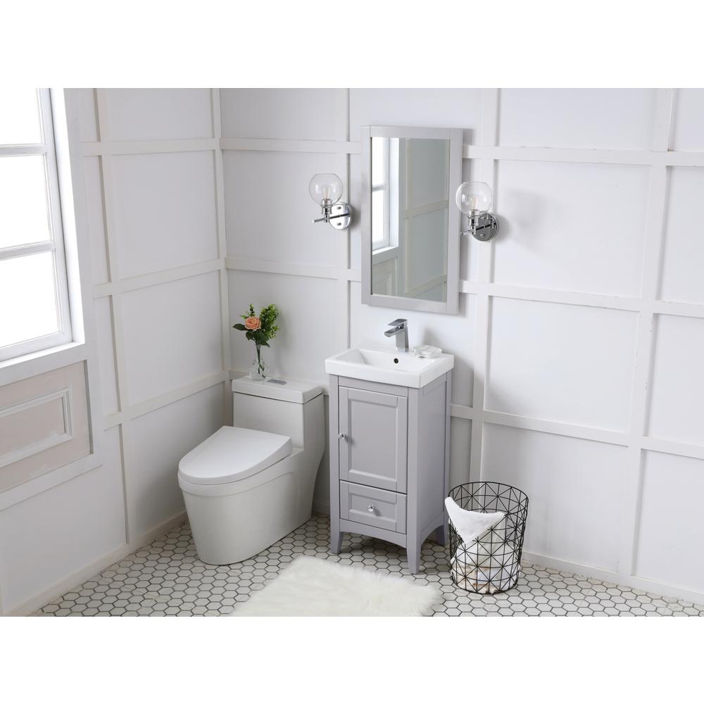 18 In. Single Bathroom Vanity Set In Grey. Picture 11