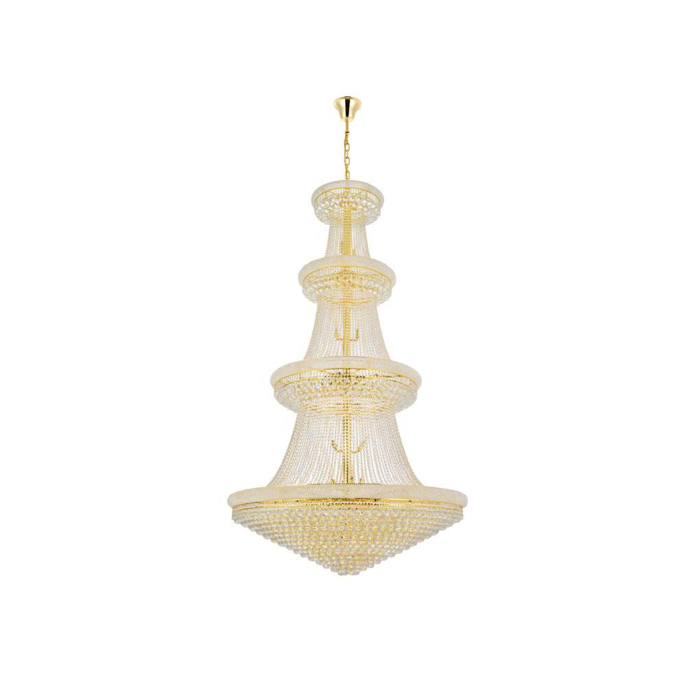 Primo 48 Light Gold Chandelier Clear Royal Cut Crystal. Picture 6