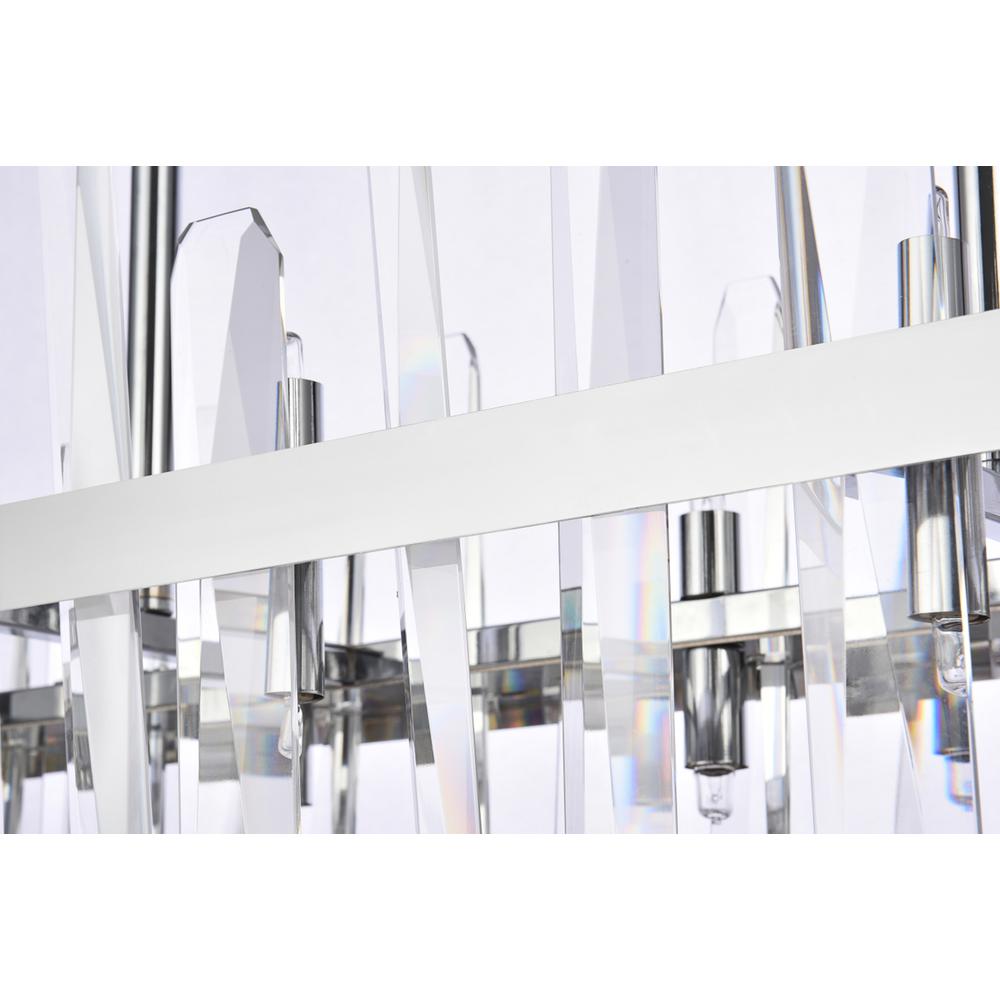Serena 36 Inch Crystal Rectangle Chandelier In Chrome. Picture 3